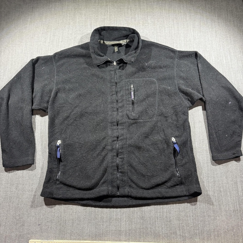 Vintage‎ Patagonia Synchilla Jacket Mens 2XL Black Fleece Full Zip Made USA 90s